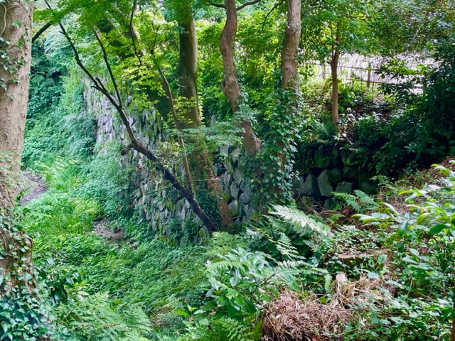 高岡城　土橋の石垣